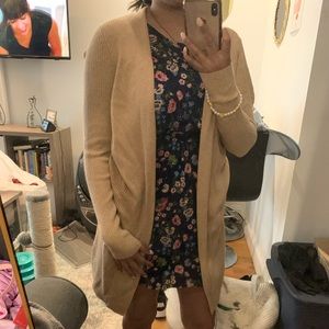 Cream colored long cardigan. Small. Loft. Never worn